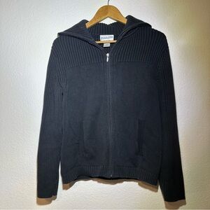 Pendleton Womens Large‎ Black Full Zip Sweater Cotton Knit